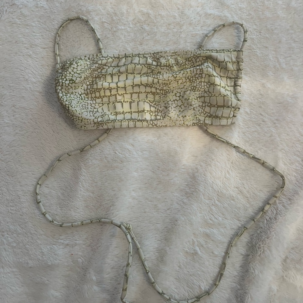 Motel Rocks Cream Tan Reptile Print Accessory